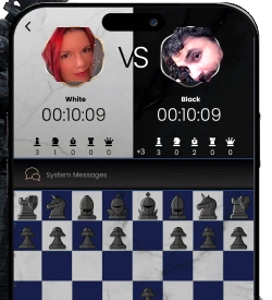 The GoChess app showing the live game